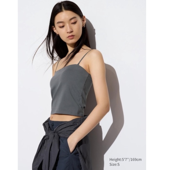 NWT Uniqlo Style Dark Grey Cropped Bra Tube Top - Picture 6 of 12